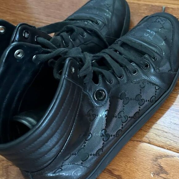 Gucci Other - 2008 Gucci GG Monogram High-Top Sneakers - Black
